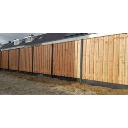 Hout/beton schutting Douglas. Al voor €95 p/m incl. montage!