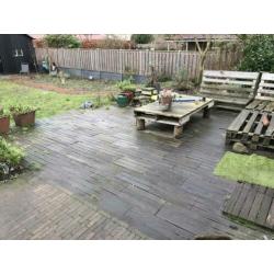 hardhouten terrastegels toplaag 12 mm dik, kunststof kliksys