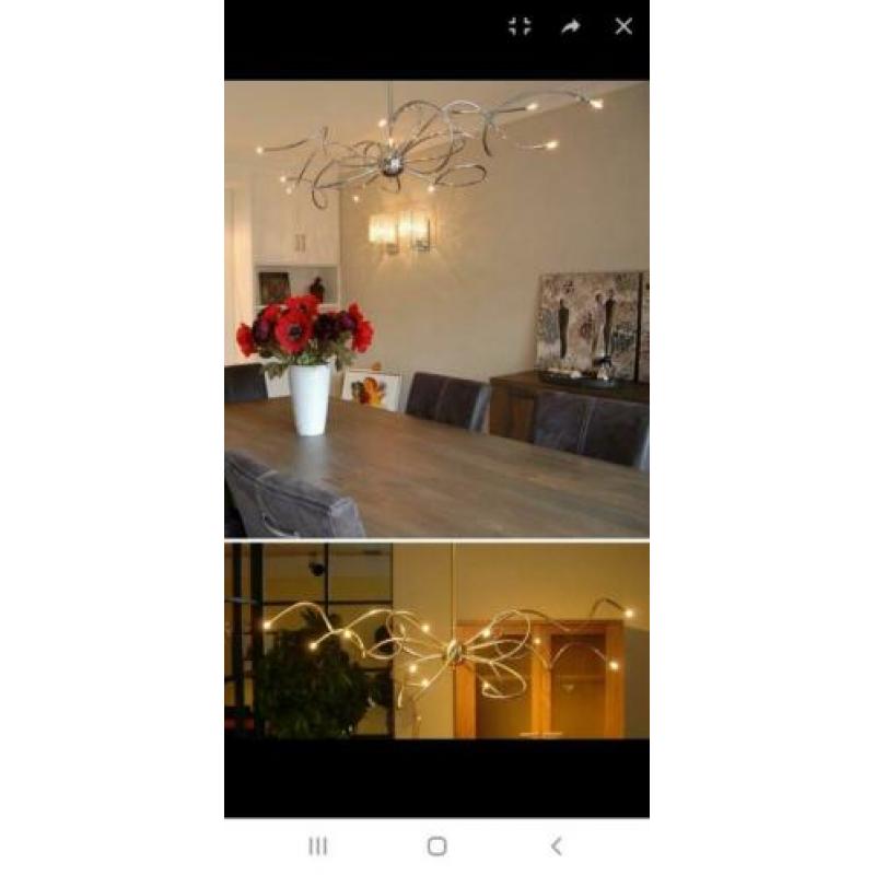 Zeer mooie handgebogen 12 lamps plafondlamp
