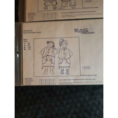ROOS - patroon patronen kinderkleding diverse soorten