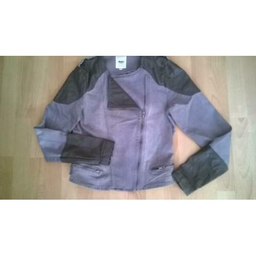 Stoer kort jasje Object, blazer, bikerjack maat 36, grijs
