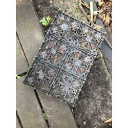 hardhouten terrastegels toplaag 12 mm dik, kunststof kliksys