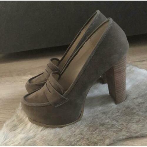 Nieuwe WE pumps met blokhak | taupe | maat 39