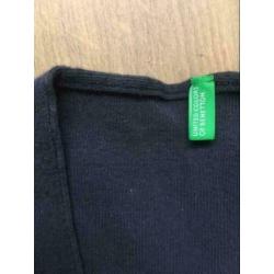 Dun marineblauw vestje met bolle knoopjes Benetton mt XS