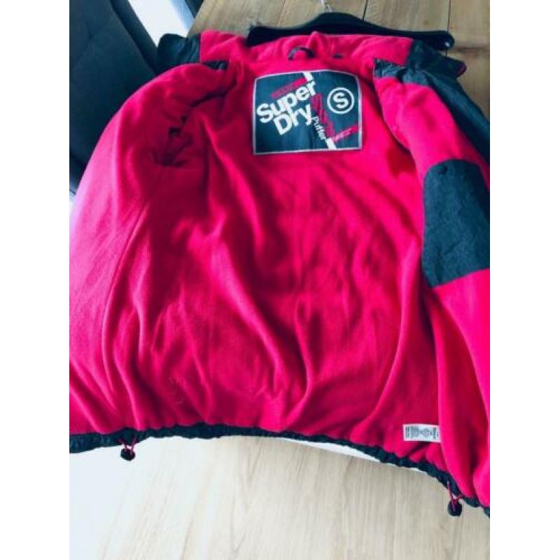 Nieuwe SuperDry dames winterjas - maat S - grijs met roze