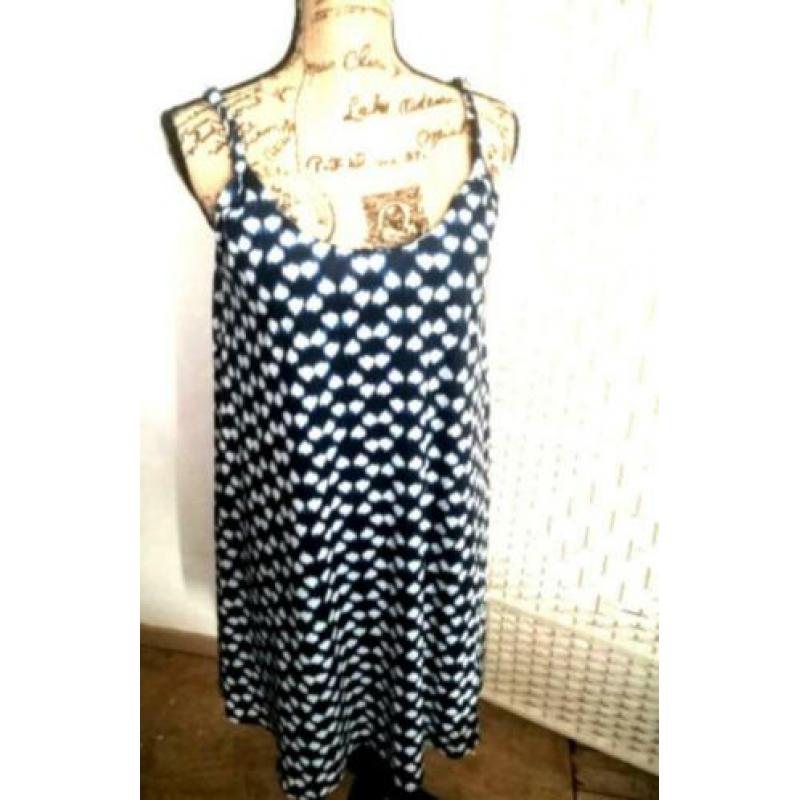 MANGO jurk maat 40 ( L ) blauw zwart wit