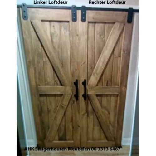 Staldeur/ Loftdeur (op maat) van echt gebruikt steigerhout!