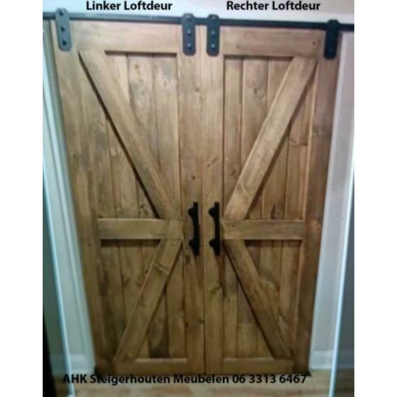 Staldeur/ Loftdeur (op maat) van echt gebruikt steigerhout!