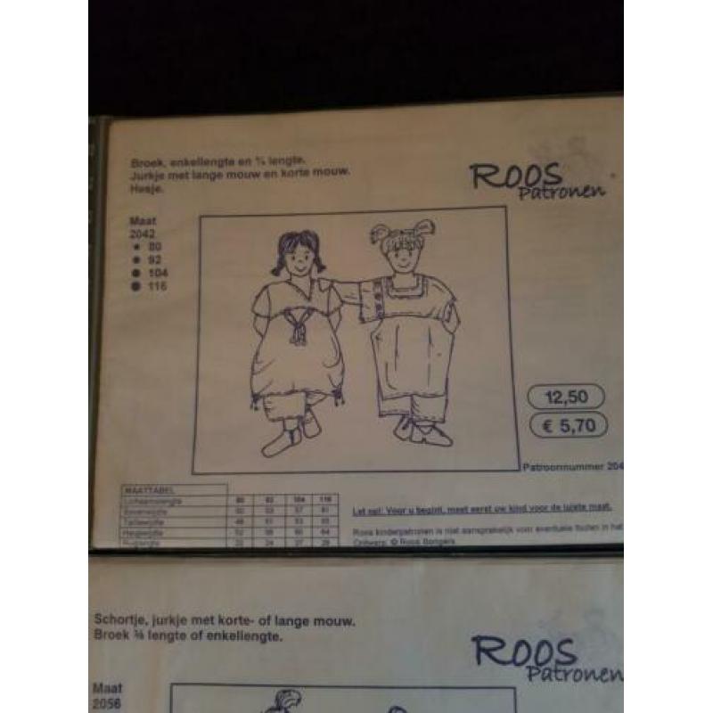 ROOS - patroon patronen kinderkleding diverse soorten