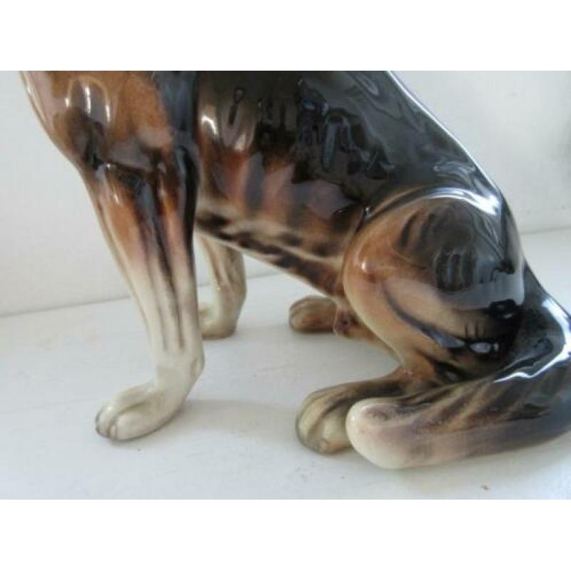 Vintage keramiek herdershond beeld hoogte 28 cm
