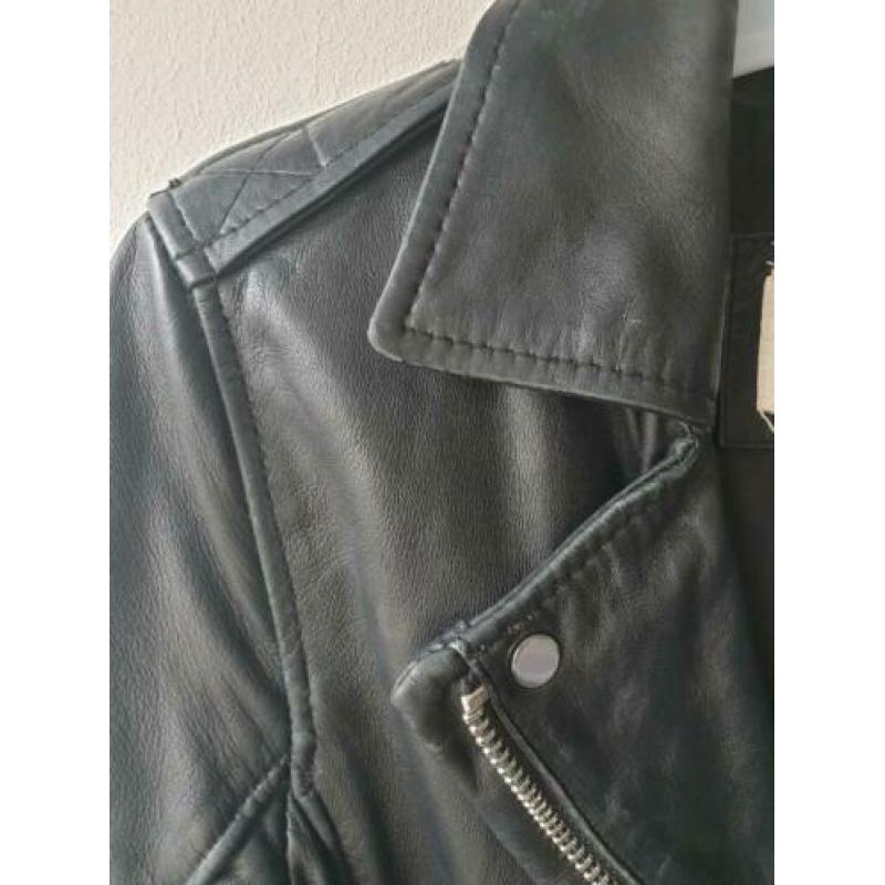 Zara leren side zippers biker jacket S
