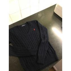 Ralph Lauren donkerblauwe kabeltrui xs