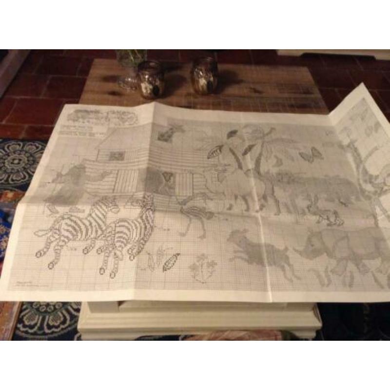 Eva rosenstand ark van Noach patroon , borduurlinnen