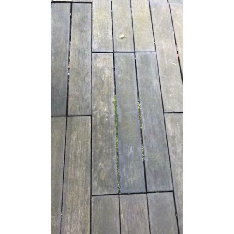 hardhouten terrastegels toplaag 12 mm dik, kunststof kliksys