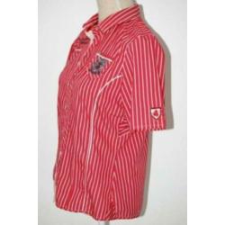 L'ARGENTINA, ARGENTINA gestreepte blouse, rood, Mt. S