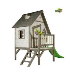 Houten speelhuisje Cabin XL met glijbaan en veranda | Sunny