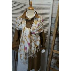 *NIEUW* Zijden/Cashmere pashmina met motief
