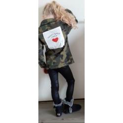 Blouse- jas legerprint groen meisjes camouflage maat 140