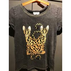Top T shirt Katie Scott maat 122 - 128 6 - 8 jr donkergrijs