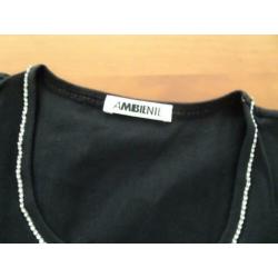 AMBIENTE zwart shirt bewerkt met Swarovski steentjes