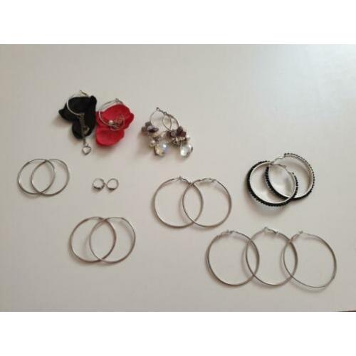 Oorbellen oorringen ringen oor hangers sieraden 9 stuks
