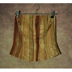 T_009) Vintage chique baroquestijl gestreepte bustier/korset