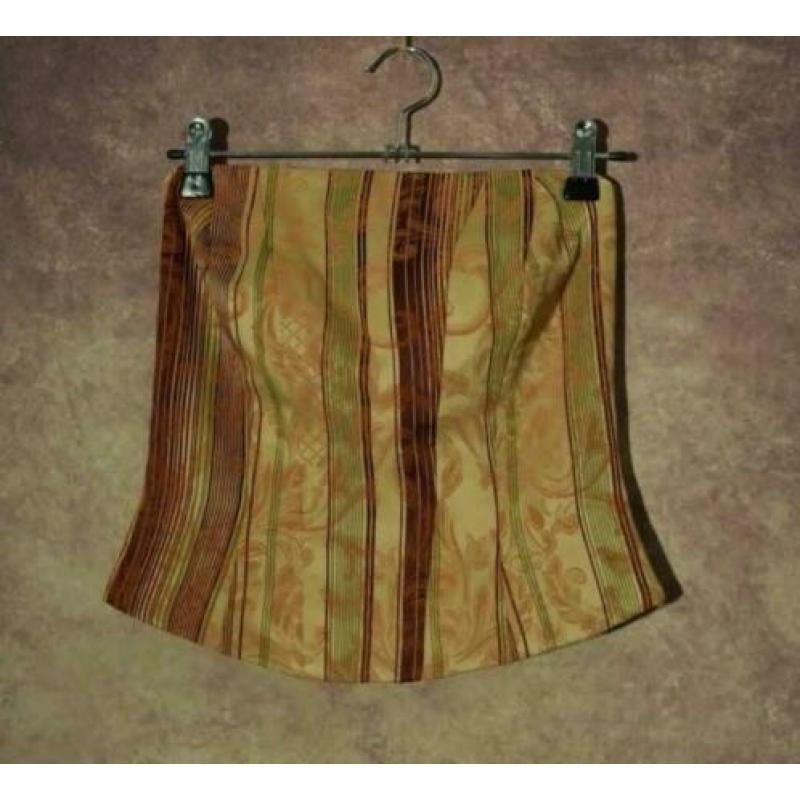 T_009) Vintage chique baroquestijl gestreepte bustier/korset
