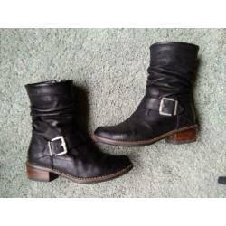 Wolky laars leer zwart maat 37 nette staat boots biker boot