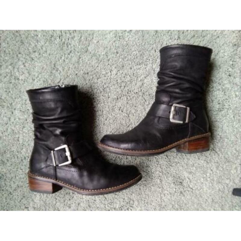 Wolky laars leer zwart maat 37 nette staat boots biker boot