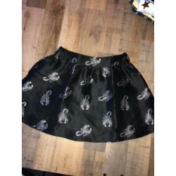 Nikkie skorpion skirt rok maat 36 S zwart zilver ballon