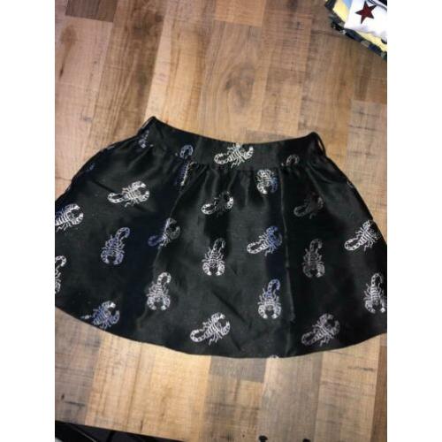 Nikkie skorpion skirt rok maat 36 S zwart zilver ballon