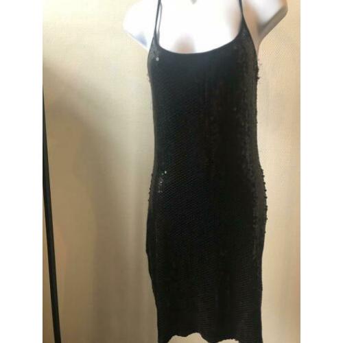 'c&a pailletten black dress zwart JURKJE maat s feest