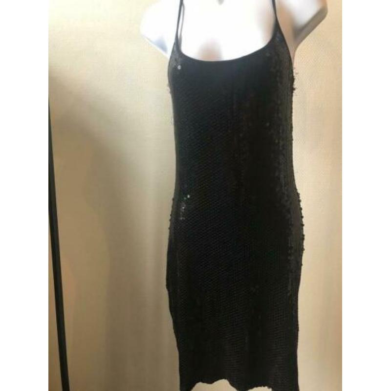 'c&a pailletten black dress zwart JURKJE maat s feest