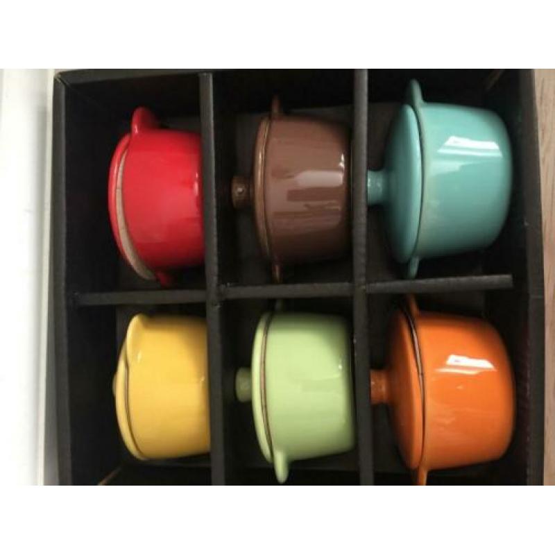 Set 6 stuks Mini-potjes / overschaaltjes (NIEUW in doos)