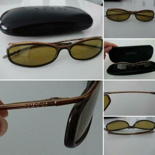 Prachtige groen gouden GUCCI dames zonnebril