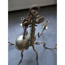 6 arms tinnen kroonluchter
