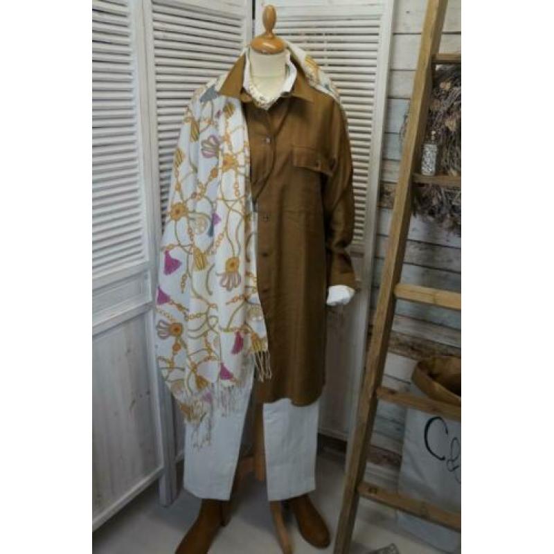 *NIEUW* Zijden/Cashmere pashmina met motief