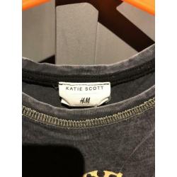 Top T shirt Katie Scott maat 122 - 128 6 - 8 jr donkergrijs