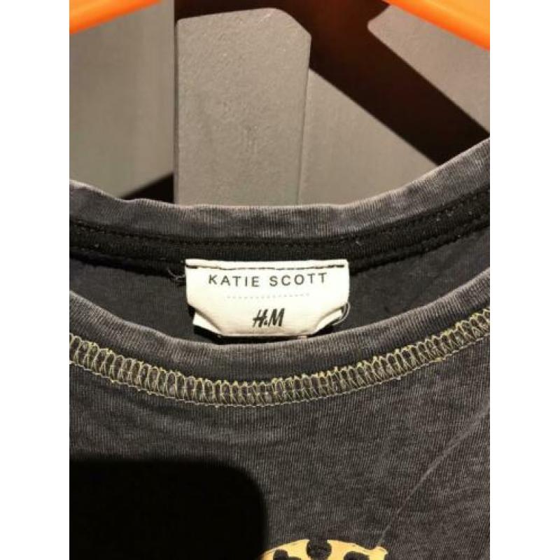 Top T shirt Katie Scott maat 122 - 128 6 - 8 jr donkergrijs