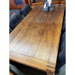 Eettafel massief mango 180x90cm met 6 stoelen Zeer netjes