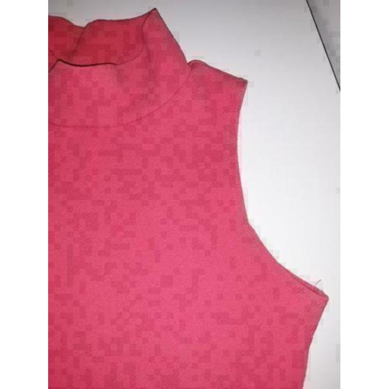 Roze set top & 3 kwart lange rok stretch size L Bieden