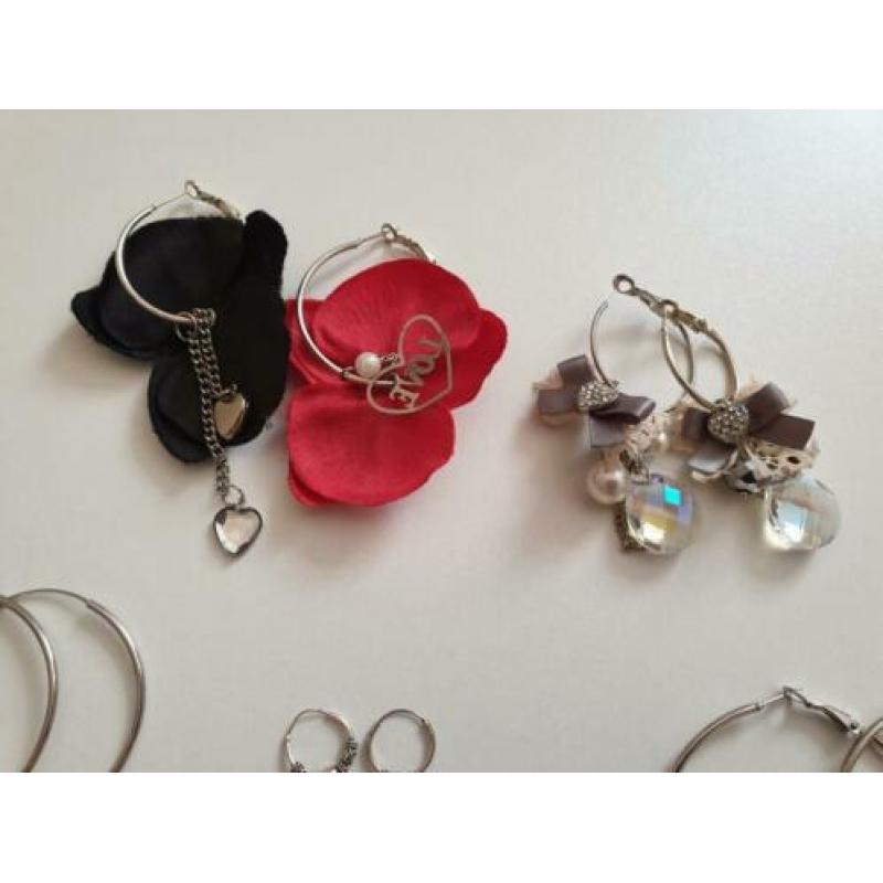 Oorbellen oorringen ringen oor hangers sieraden 9 stuks