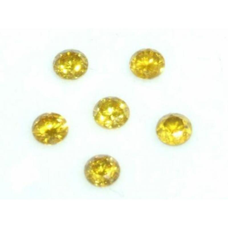 6 diamant edelstenen - diamanten briljant 0.36crt VS2 geel