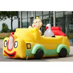 Opblaas Baby met ooievaar in auto erg leuk