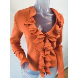 Marc Cain koraal viscose stretch gebreid vestje - 38