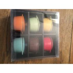 Set 6 stuks Mini-potjes / overschaaltjes (NIEUW in doos)