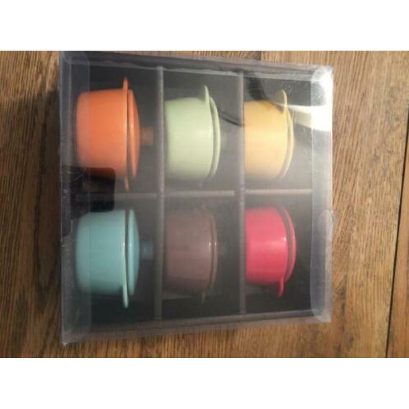 Set 6 stuks Mini-potjes / overschaaltjes (NIEUW in doos)