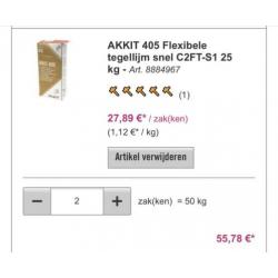 Tegellijm, voegmateriaal, diepgrond