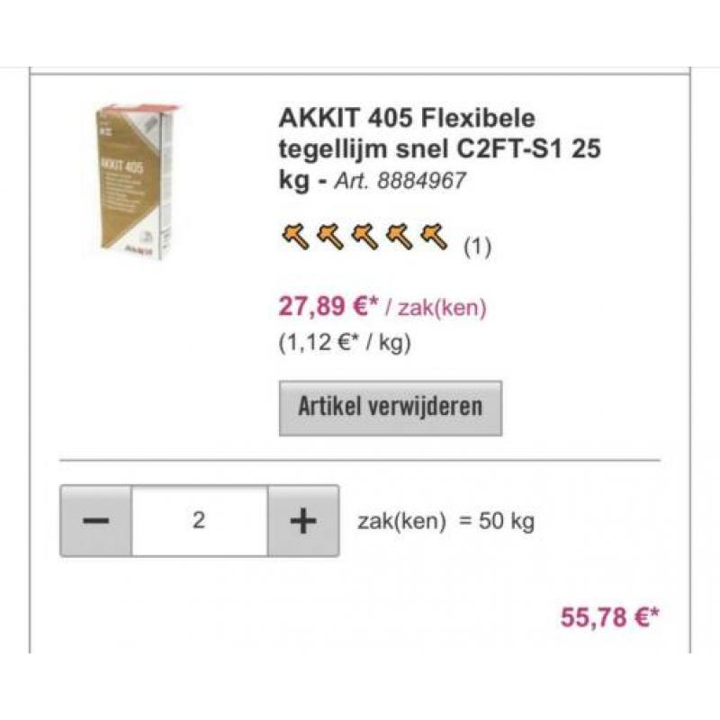 Tegellijm, voegmateriaal, diepgrond
