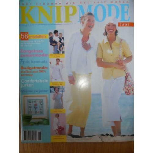 Knipmode juni 2001 patronen voor jurken en spijkerbroeken